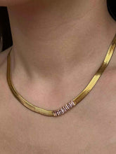 wearing Pink Zircon Necklace